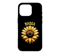 Nadia Beautiful Sunflower Design for Girls Name Nadia Case for iPhone 16 Pro