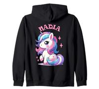 Nadia Cute Unicorn Design for Girls Name Nadia Zip Hoodie