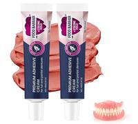 Nadiaen 2 PCS Cushion Grip Denture Adhesive Liquid Gel for Full & Partial Dentures, Strong Hold & Comfortable Fit, Waterproof, Clear