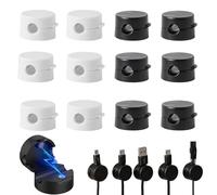 Nadiaen Magnetic Cable Clips,12 Pcs Charging Cable Magnetic Cable Organizer Storage Holder Adjustable Cable Tidy Hide Phone Charger Cable Clips Management for Office Supplies Kitchen Appliances