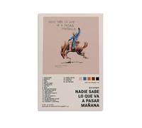 Nadie Sabe Lo Que Va A Pasar Mañana by Bad BunnyAlbum Cover Aesthetic Limited Edition Poster Signature Rap Singer Music Poster Dormitory Decoration Bedroom Poster Printing Canvas Wall Art Room12x18inc
