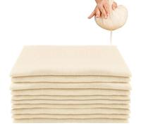 Nadinsta 10pcs Cheese Cloths for Straining, 50 x 50 cm Muslin Cloths for Cooking, Grade 100 Cheesecloth, Reusable Washable Unbleached Cotton Cloth for Butter, Nut Milk, Baking