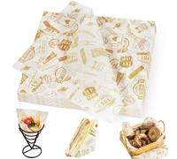 Nadinsta 110pcs Greaseproof Paper Sheets, 25 * 21.5cm Wax Paper Sheets, Oil-Proof Wrapping Wax Tissue, Food Grade Wrap Papers forSandwiches, Burger, Cakes