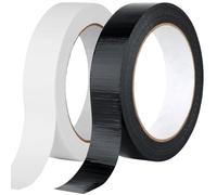 Nadinsta 2 Rolls Waterproof Duct Tape, 23mm x 30m Gaffer Tape Heavy Duty, White & Black Strong Duct Tape Heavy Duty Adhesive Cloth Tape, Carpet Tape For Repairs, Diy, Bundling,And Moving Boxes