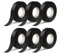 Nadinsta 6 Rolls Wiring Harness Tape, 19mm*15m Black Fabric Tapes, Self Adhesive Electrical Tape, Heat-Resistant Cloth Tape, Reduce Noise Insulation Tape For Engine, Car Auto Cables Wires Fixed