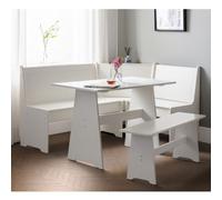 nadira corner white wooden dining table with storage bench