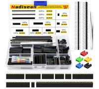 Nadisean 182Pcs 2.54mm Single Row Pin Headers (2/4/6/8/10/12/16/40 Pin)