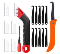 Nadisean 18Pcs Pro Grout Removal Tool, Grout Rake Tile Remover Tool with 15 Replacement with grout Gap Hook, Angled Hand Saw and Screwdriver, Grouting Clean Remover for Tile Cleaning