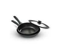 Prestige Nesting Cookware Frying Pan with Multi Size Lid - 24 & 26cm - Pack of 2