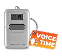 NADOBA Talking Watches for The Blind - Easy to Use Talking Clock for Blind Elderly with LCD Display, Built-in Alarm, Compact & Portable Design, Keychain with Voice Announcement, Good Volume