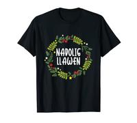 Nadolig Llawen Welsh Christmas Wreath Xmas Wales T-Shirt
