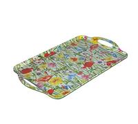 Nador Flores Rectangular Tray with Handle, Melamine, Multi-Colour, 0.1 x 0.1 x 0.1 cm