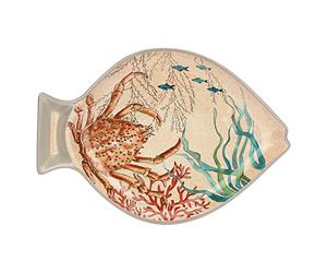 Nador Sea Life Set 2 Fish Plates 100% Melamine 33X23 Cm In Gift Box