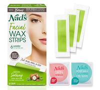 Nad's Facial Wax Strips - Facial Hair Removal For Women, Face Wax Strips, Includes 20 Waxing Strips + 4 Calming Oil Wipes, Hypoallergenic