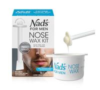 Nad's For Men Nose Waxing Kit, Nose Hair Removal, Nose Wax, Wax Kit Includes 30g Hard Wax, 4 Moustache Protectors, 6 Applicators, 3 Spatulas, 3