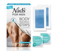 Nad's For Men Ready to Use Body Wax Strips, Wax Strips Men, Mens Hair Removal, Includes 20 Waxing Strips & 2 Post Wax Calming Oil Wipes, 20 Count (Pack of 1)