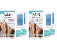 Nad's For Men Ready to Use Body Wax Strips, Wax Strips Men, Mens Hair Removal, Includes 20 Waxing Strips & 2 Post Wax Calming Oil Wipes, 20 Count (Pack of 2)