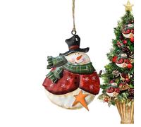 Nadsrpn Christmas Tree Ornaments,Shatterproof Tinplate Snowman Vintage - Hangable Christmas Farmhouse Ornaments,for Outdoor Indoor Living Room Dining Room Kitchen Bathroom Porch Patio