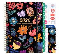 NADSSJL Diary 2026-2026 Diary A5 Week to View, Jan. 2026 - Dec. 2026, Academic Diary 2026, Twin-wire Binding, Hard Cover, Inner Pocket, Elastic Closure, Bookmark, Stickers, 21.5 x 15.5 x 1.5 cm