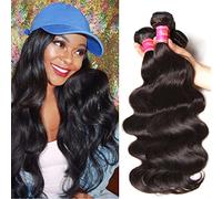 Nadula Hair 12A Brazilian Body Wave Virgin Human Hair 3 Bundles 8 10 12, 100% Unprocessed Brazilian Wavy Human Hair Weave Extensions for Black Women Natural Color