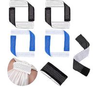 NADUSEP 8 Pcs Jersey Sleeve Bands, Soccer Softball Sleeve Ties Sleeve Holders with Hook and Loop Fasteners for Shirts Baseball Sports Activities Boys Girls Sleeve Straps (Black and Blue)