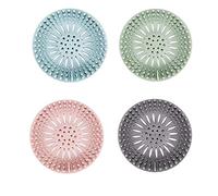 NADUSEP Drain Hair Catcher, Durable Silicone Hair Stopper for Shower Drain Cover Bathroom Tub, Drain Strainer to Catch Hair Easy to Install and Clean Suit for Bathtub Kitchen Sink Shower Floor, 4Pcs