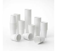 NAEEM SONS 50x 8 oz White Paper Cups Biodegradable White Disposable Cups for Hot & Cold Drinks Ideal for Home, Office, Birthday, Weddings, Events and Cafes etc,(Pack of 50)