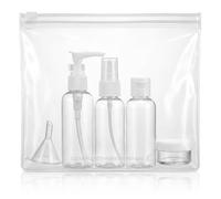 NAEEM SONS 5x Travel Bottles Set for Toiletries Empty Refillable Clear Plastic Travel Liquid Containers Ideal For Shampoo Cosmetic Lotion Body Wash Makeup Shower Gel Hand Soap Travel (5PC)