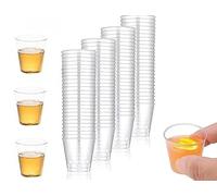 NAEEM SONS Shot Glasses 30x Plastic Mini Durable Reusable Party Cups - Small Sample Tasting Cups for Birthdays, Weddings, BBQ, Parties (Pack of 30)