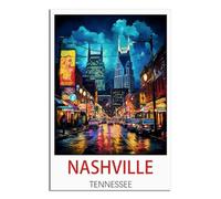 NAEGV 5D Diamond Painting by Number Kits，Nashville Tennessee Full Drill Gem Art Stitch Canvas Painting Pictures Crafts Wall Decor 30x40cm