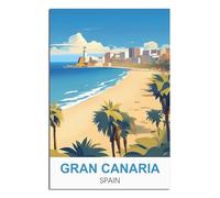 NAEGV 5D Diamond Painting Kits，Gran Canaria Spain Dimond Art for Adults DIY Full Drill for Wall Home Decor Gift Giving and Stress Relief 40x50cm