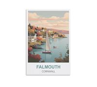 NAEGV 5D DIY Diamond Art Kit，Falmouth Cornwall Diamond Painting Kit Round Full Drill with Tools, DIY Crystal Gem Art Craft for Home Wall Decor 30x40CM