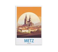 NAEGV 5D DIY Diamond Art Kit，Metz Frances Diamond Painting Kit Round Full Drill with Tools, DIY Crystal Gem Art Craft for Home Wall Decor 40x40CM