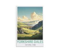 NAEGV 5D DIY Diamond Art Kit Yorkshire Dales National Park Diamond Painting Kit Round Full Drill with Tools, DIY Crystal Gem Art Craft for Home Wall Decor 40x40CM