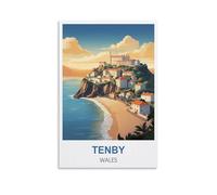 NAEGV 5D DIY Diamond Painting Art Kits,Tenby Wales Diamond Art Kits Art Pictures Perfect for Relaxation and Home Wall Decor 40x40cm