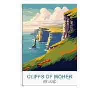 NAEGV Diamond Art Kits for Adults，Cliffs of Moher Ireland 5D Diamond Painting for Adults, DIY Full Drill Embroidery Gifts for Home Decor 50x60cm