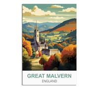 NAEGV DIY Diamond Painting，Great Malvern England 5D DIY Diamond Painting Full Kit for Adults, Landscape Art Craft Kit Gift for Home Decor 40x50cm