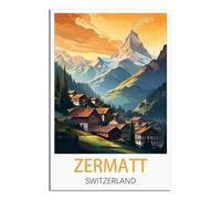 NAEGV DIY Diamond Painting，Zermatt Switzerland Full Round Drill Mountain Diamond Art Kits, Crystal Art Kits for Home Wall Decor Gifts 40x50cm