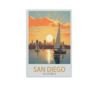 NAEGV DIY Hand Painted Oil Painting Kit San Diego California DIY Acrylic Painting Kit Art and Crafts Gifts for Home Decor 40x50cm