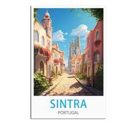 NAEGV DIY Hand Painted Oil Painting Kit Sintra Portugal with Acrylic Paints, Pre-Printed Canvas and Brushes - Gift & Wall Decor 50x60cm
