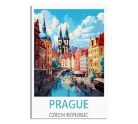 NAEGV DIY Paint by Numbers for Adults Prague Czech Republic Paint by Numbers on Canvas Kits, Painting by Numbers for Adults Gifts Home Wall Decor 30x40cm