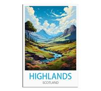 NAEGV Landscape Paint by Numbers for Adults Highlands Scotland DIY Acrylic Painting Kit Art and Crafts Gifts for Home Wall Decor 30x40cm