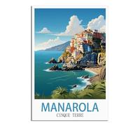 NAEGV Paint by Numbers Adults Manarola Cinque Terre Paint Brushes and Acrylic Painting Kit for Kids and Adults Beginner Gifts 20x30cm