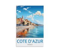 NAEGV Paint by Numbers for Adult Girls,Cote D'azur France DIY Acrylic Watercolor Oil Paint by Number for Adults for Gift Home Wall Decor 30x40cm