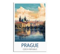 NAEGV Paint by Numbers for Adults Prague Czech Republic Children, Beginners, DIY Gift Arts Kits with Brushes and Acrylic Pigment 50x60cm