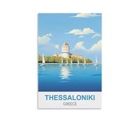 NAEGV Paint by Numbers for Adults Thessaloniki Greece Travel Poster Without Frame DIY Color Oil Painting Acrylic Paints,Home Wall Decor 20x30cm