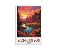 NAEGV Paint by Numbers for Adults Zion Canyon Utahs Sunset Children, Beginners, DIY Gift Arts Kits with Brushes and Acrylic Pigment 40x50cm