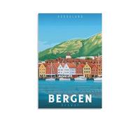 NAEGV Paint by Numbers Kits Bergen Hordaland Norways Arts and Crafts Kit for Adults Beginner Drawing Paintwork for Home Wall Decor 40x50cm