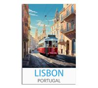 NAEGV Paint by Numbers Kits for Adults Lisbon Portugal Scenery Adult Paint by Numbers as a Home Wall Decoration Gift 20x30cm