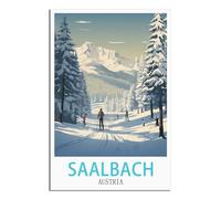NAEGV Paint by Numbers Kits for Adults Saalbach Austria Scenery Adult Paint by Numbers as a Home Wall Decoration Gift 30x40cm